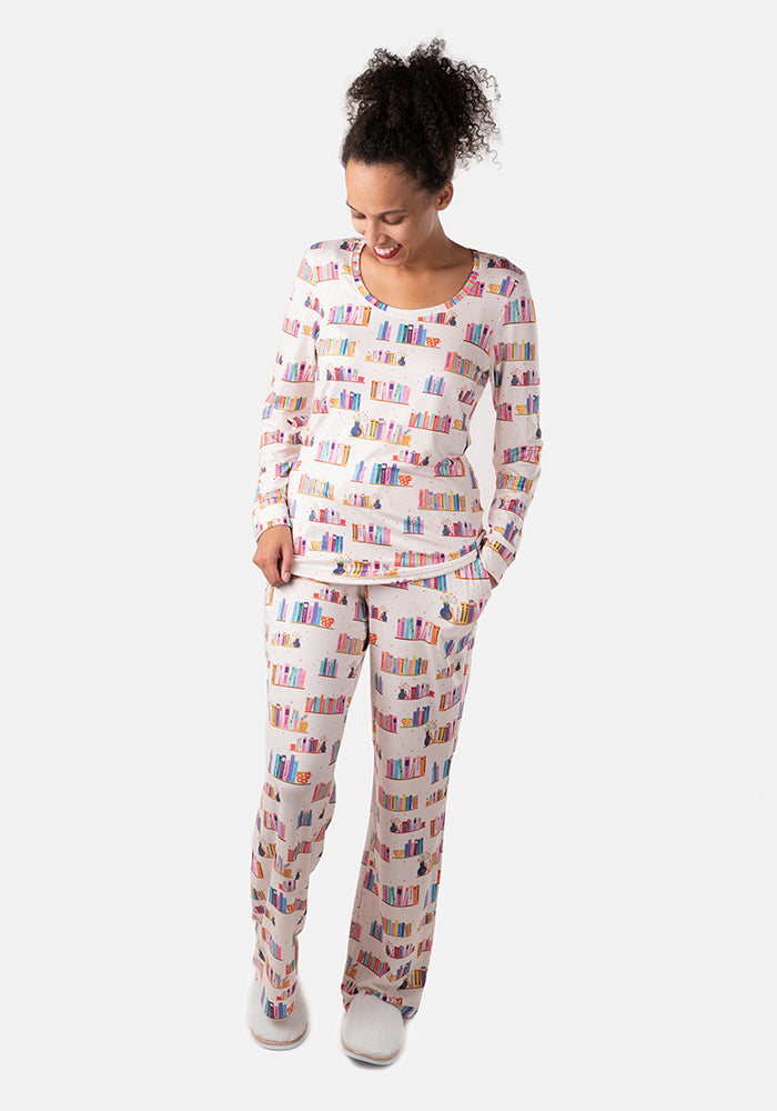 Agatha Cream Book Print Pyjama Set
