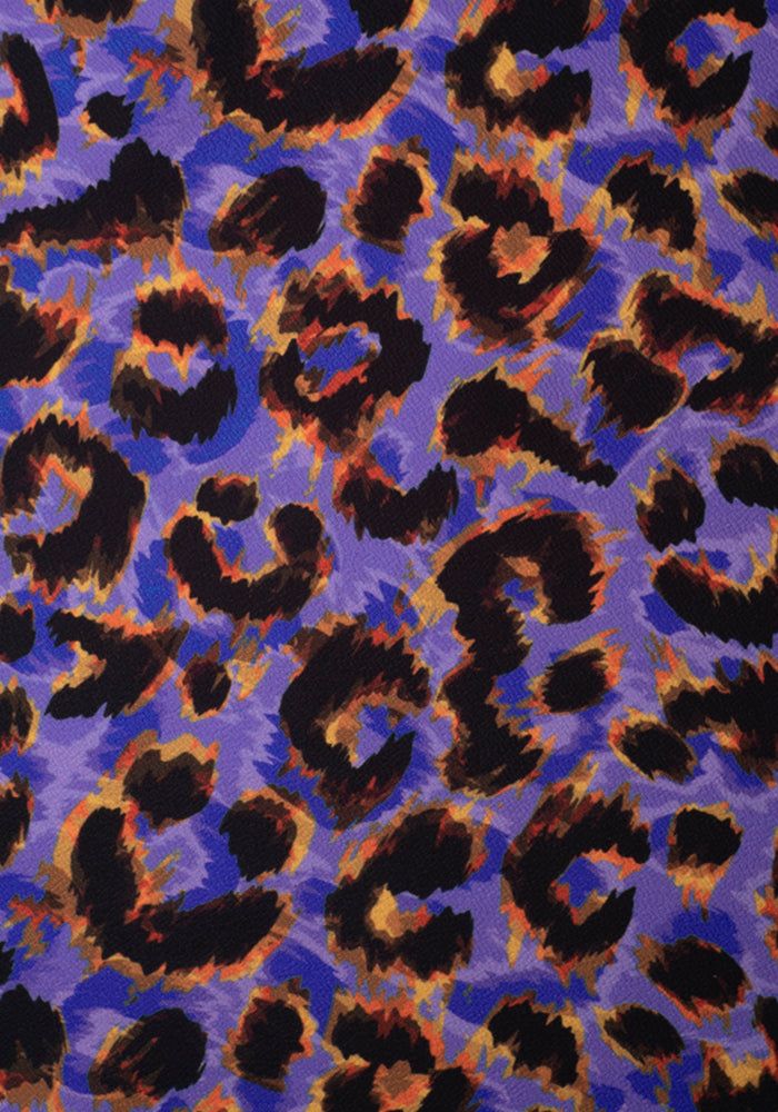 Aiko Purple Leopard Print Dress