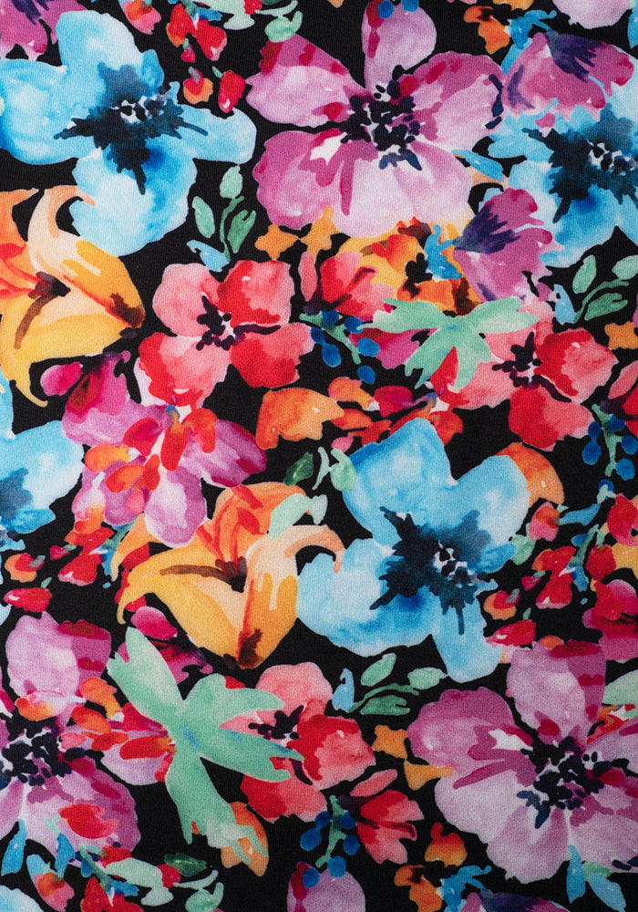 Akira Water Colour Floral Print Midi Dress