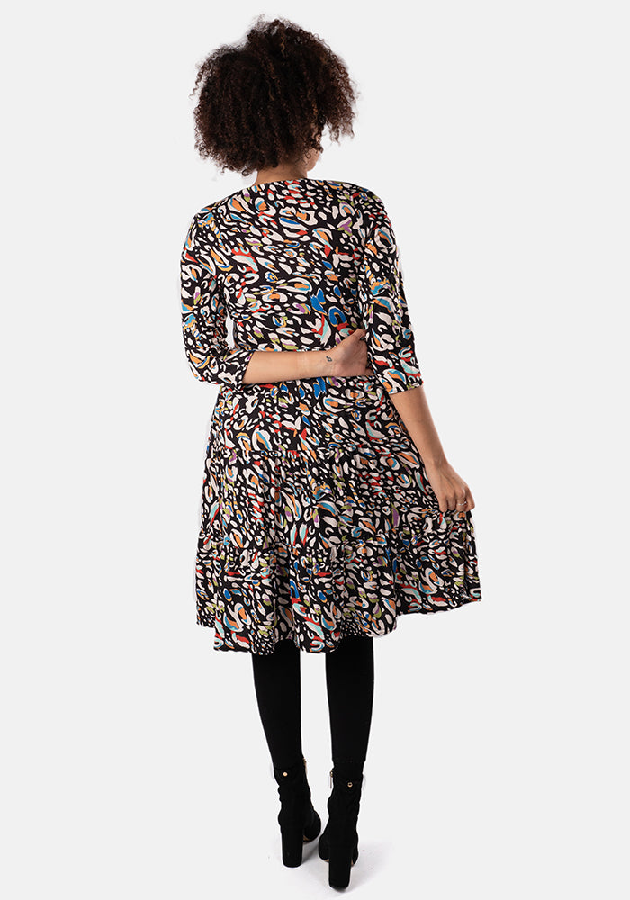 Alayna Leopard Print Tiered Hem Dress