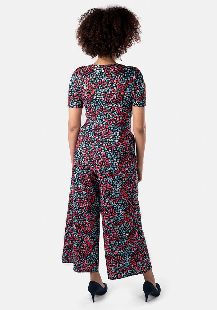 Aleeza Multi Coloured Floral Print Culotte Jumpsuit