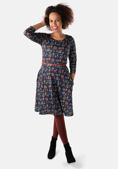 Alicia Bookshelf Print Dress