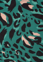 Angelique Green Animal Print Tiered Hem Dress