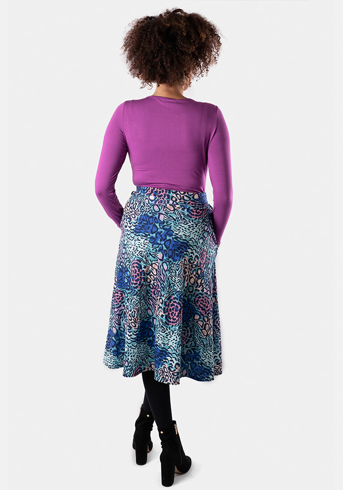 Kelsea Hybrid Animal Print A-Line Skirt