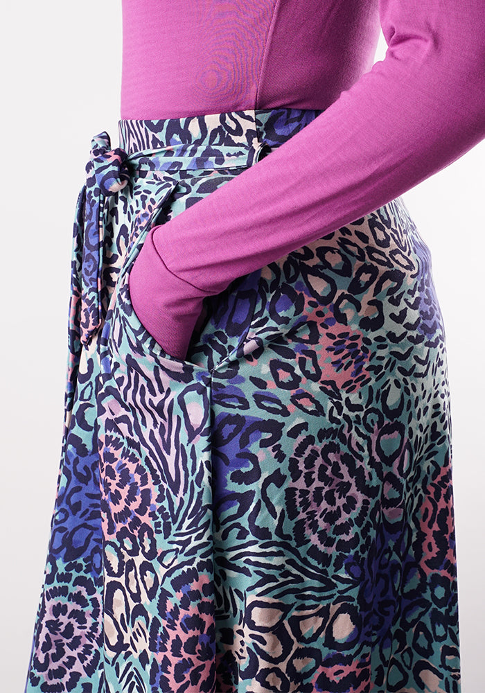 Kelsea Hybrid Animal Print A-Line Skirt