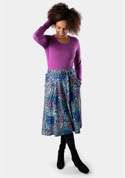 Kelsea Hybrid Animal Print A-Line Skirt