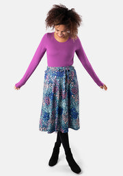 Kelsea Hybrid Animal Print A-Line Skirt