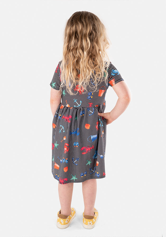 Children's Seaside Stripe Print Dress (Ariel)