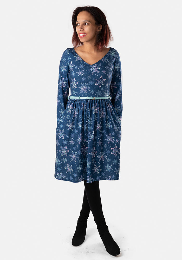 Arna Snowflake Print Dress