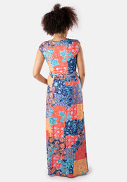 Ashanti Boho Patchwork Print Maxi Dress