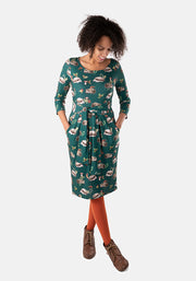 Augusta Green Hedgehog Print Dress
