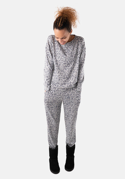Aurora Grey Star Print Loungewear Set