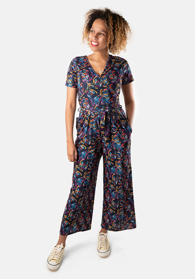Avni Abstract Butterfly Print Culotte Jumpsuit