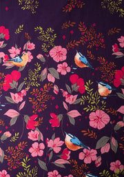 Aylin Floral Bird Border Print Dress