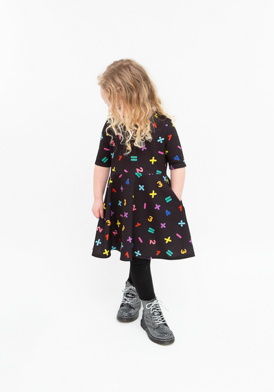 Maya Children's Maths Print Dress
