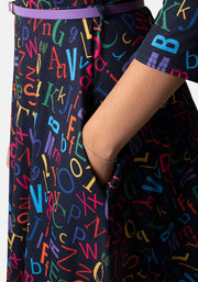 Bernadette Alphabet Print Dress