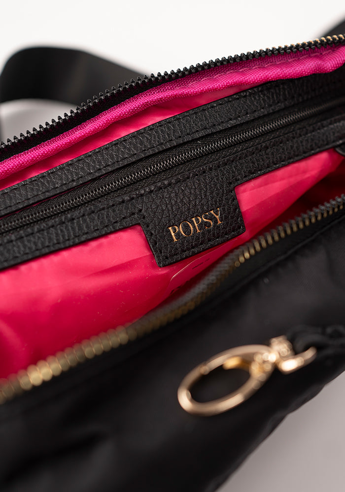 Fifth angle of Black Cross Body Bag with Interchangeable Straps