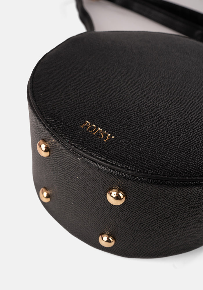 Round Black Premium Cross Body Bag