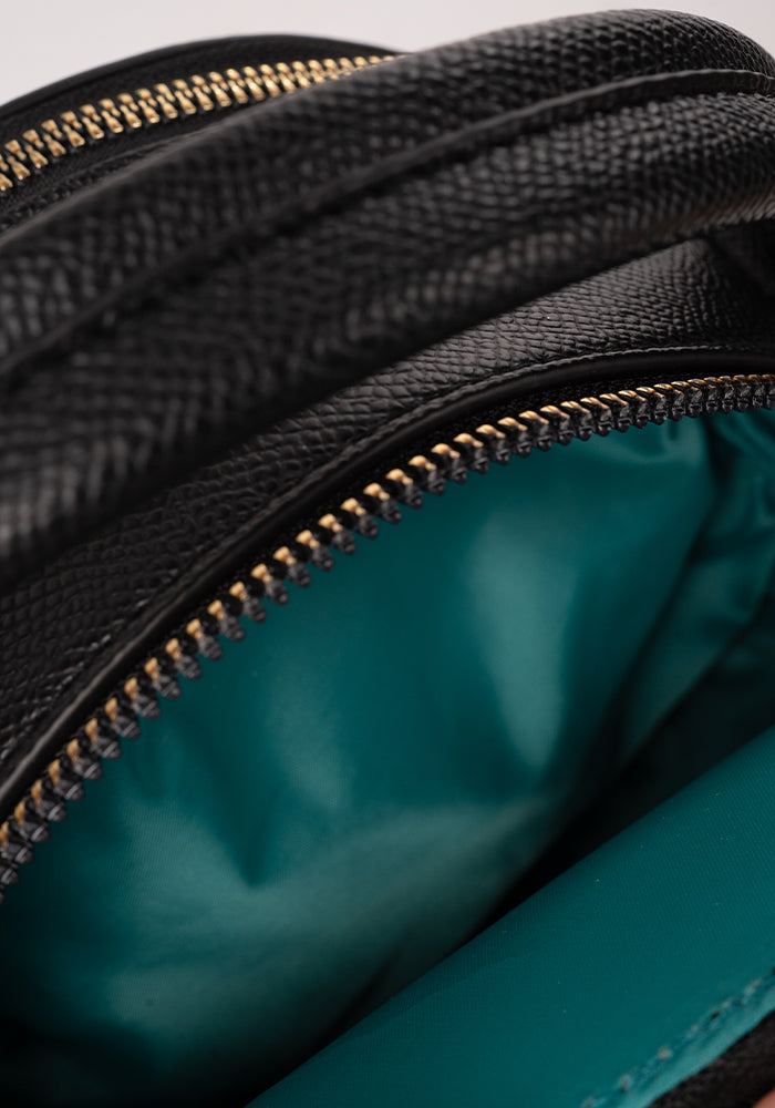 Round Black Premium Cross Body Bag