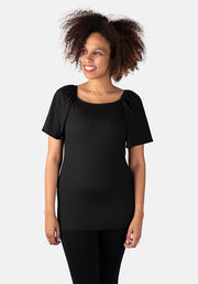 Black Square Neck Top