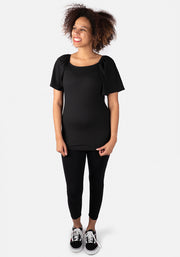 Black Square Neck Top