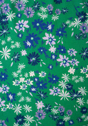 Bliss Green & Purple Ditsy Floral Print Midi Dress