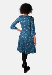 Ali Lou Blue Woodland Print Dress