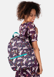 Purple Book Print Rucksack