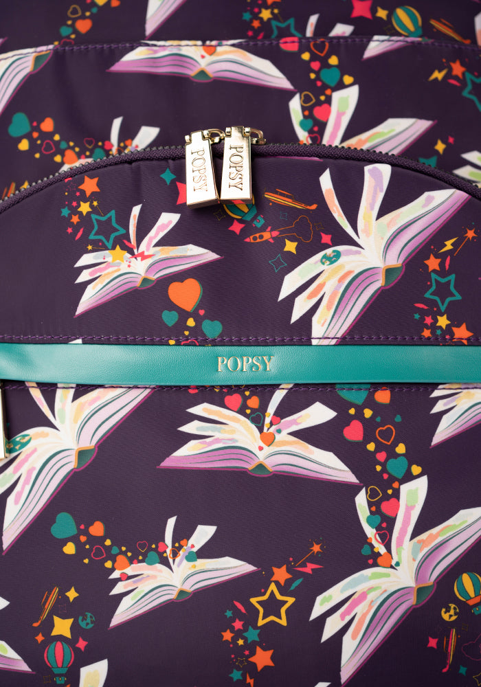 Purple Book Print Rucksack