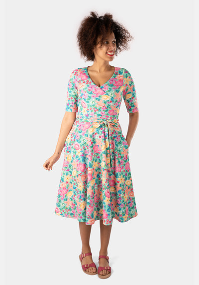Briella Watercolour Floral Print Swing Dress