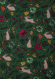 Brigitta Green Woodland Rabbit Print Dress