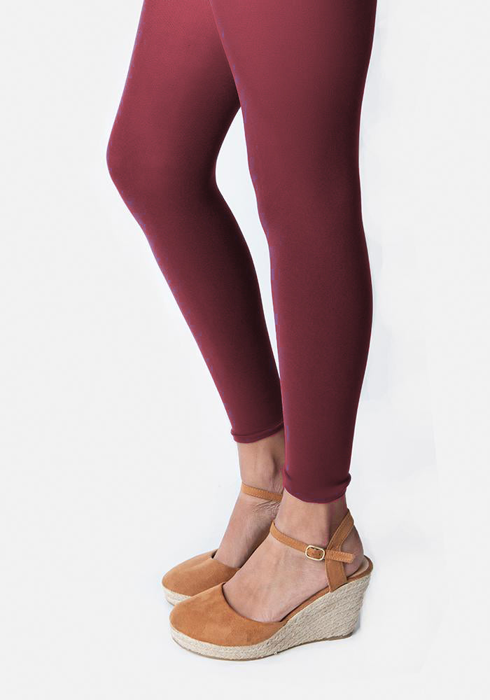 Premium 50 Denier Footless Tights Burgundy