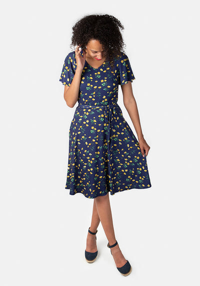 Laura Navy Buttercup Print Dress