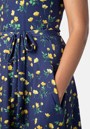 Laura Navy Buttercup Print Dress