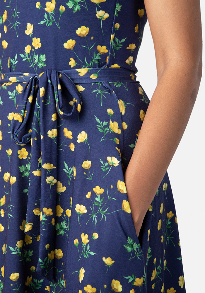 Laura Navy Buttercup Print Dress