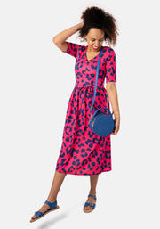 Calista Animal Print Midi Dress