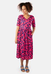 Calista Animal Print Midi Dress