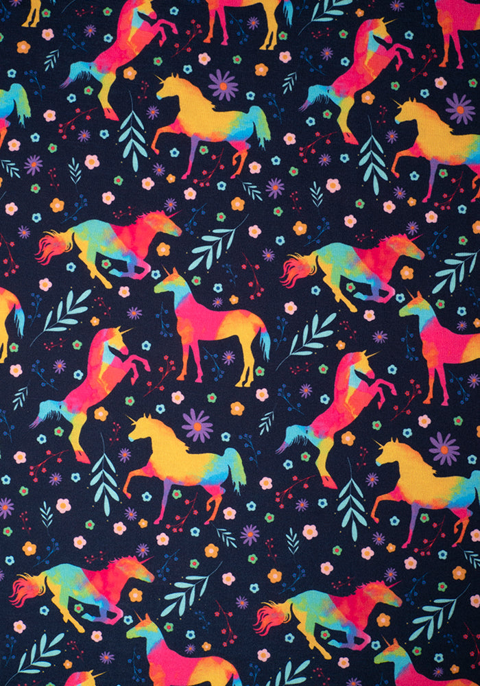Calypso Rainbow Unicorn Print Midi Dress