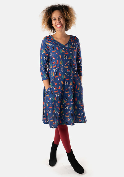 Camilla Cat Party Print Dress
