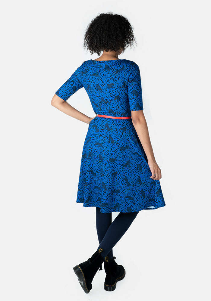 Carter Blue Leopard Print Dress