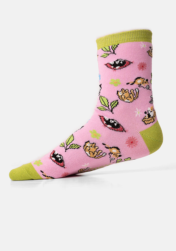 Pink Cat Socks