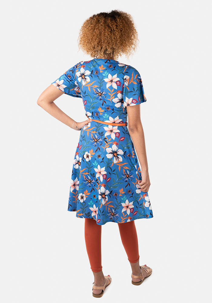 Caydence Blue floral Print Dress