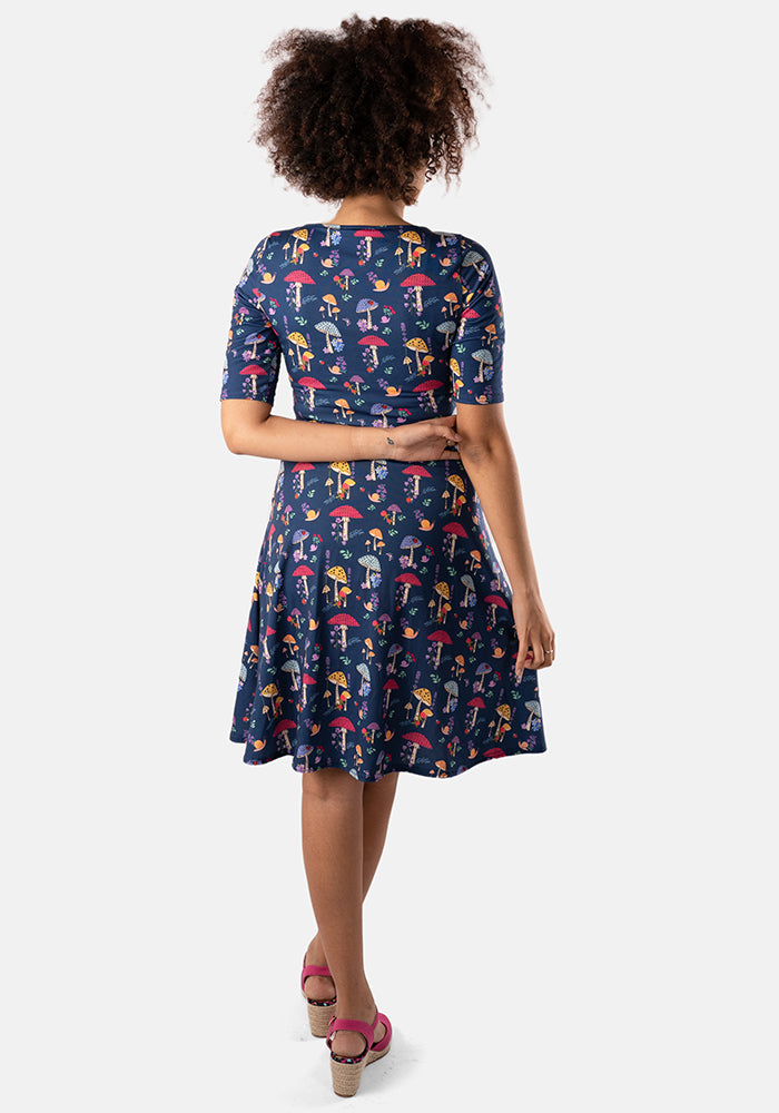 Chanterelle Pretty Mushroom Print Dress