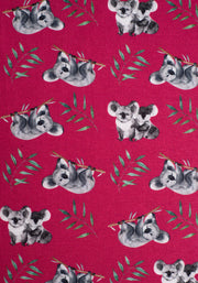 Charlene Raspberry Koala Print Dress