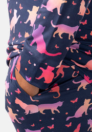 Chiara Ombre Cats & Butterfly Print Pyjama Set