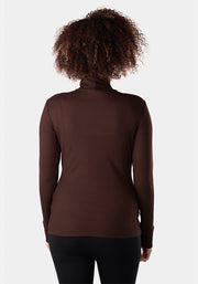Chocolate Brown Polo Neck Top