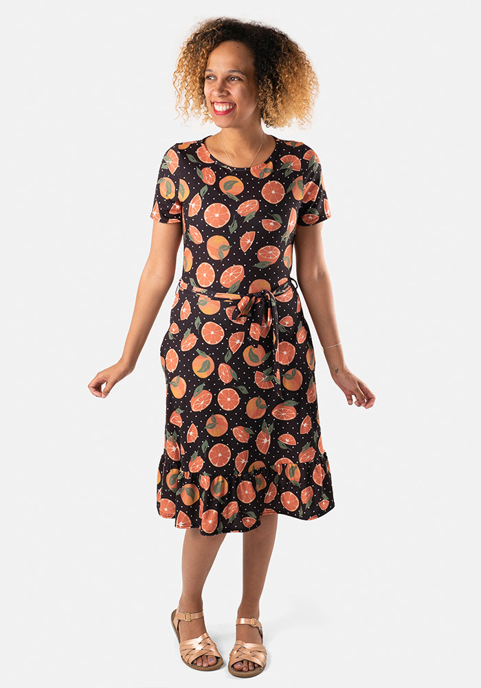 Clem Oranges & Polkadot Print Dress