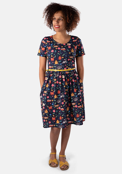 Cleo Cat Print Dress