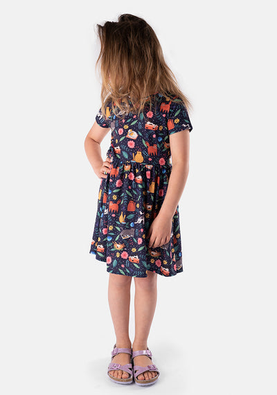 Children's Cat Print Dress (Cleo)