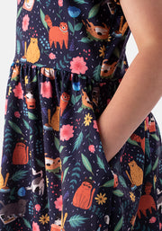 Children's Cat Print Dress (Cleo)